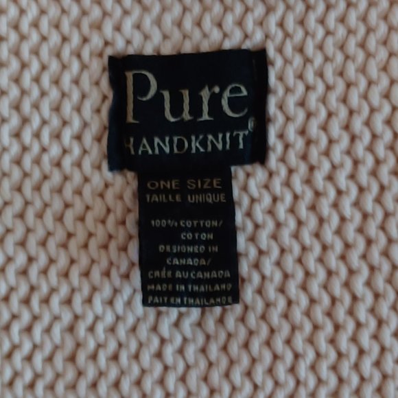 100% Cotton Handknit 3 Button Wrap by Pure - Ivory/Natural - Picture 5 of 6